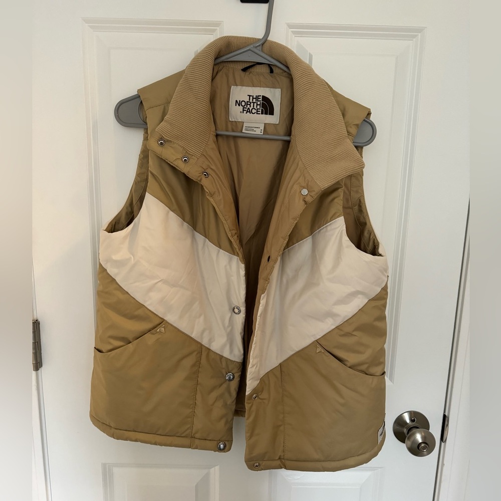The North Face beige down vest